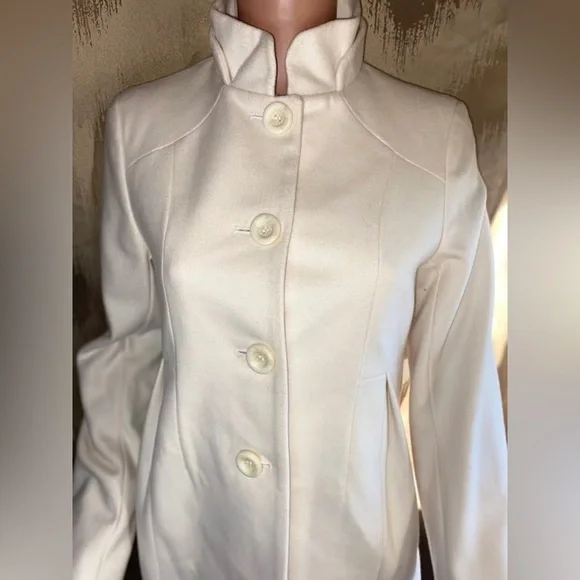 Cashmere Blend Donna Karan Cream Coat - Picture 3 of 8